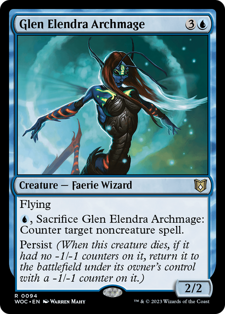 Glen Elendra Archmage (WOC-094) [Wilds of Eldraine Commander] MTG Single Wizards of the Coast