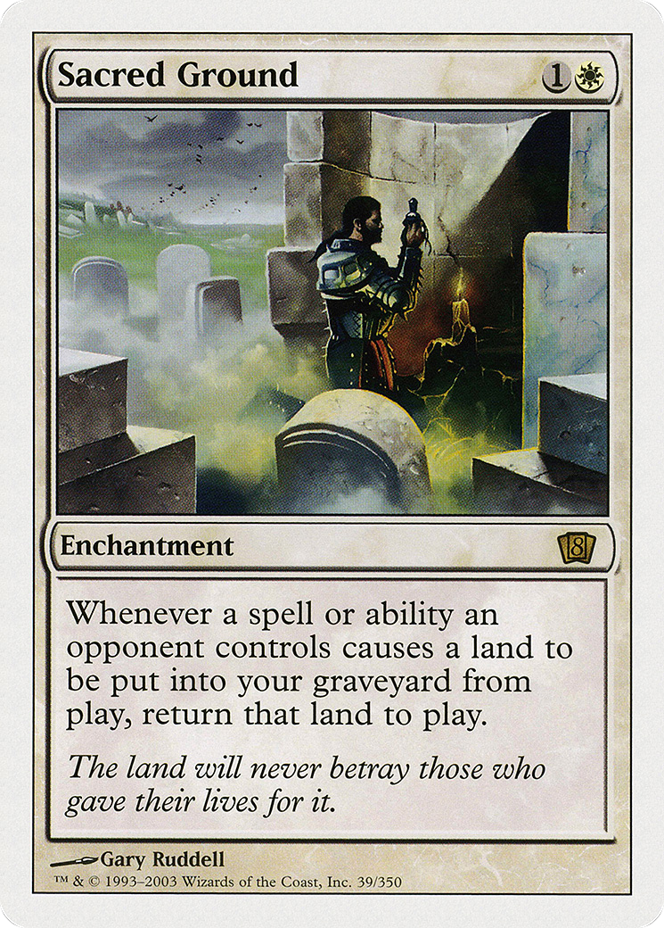Sacred Ground (8ED-039) [8th Edition] MTG Single Wizards of the Coast