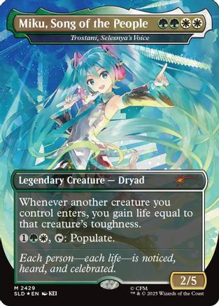 Miku, Song of the People - Trostani, Selesnya's Voice (SLD-2429) [Secret Lair Drop Series] Foil MTG Single Wizards of the Coast