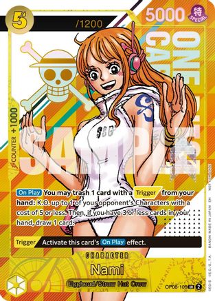 Nami (CS 26-27 Celebration Pack) (Serial Numbered) (OP08-106) [One Piece Promotion Cards] Foil One Piece Single Bandai