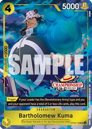 Bartholomew Kuma (CS 26-27 Celebration Pack) (OP09-108) [One Piece Promotion Cards] Foil One Piece Single Bandai