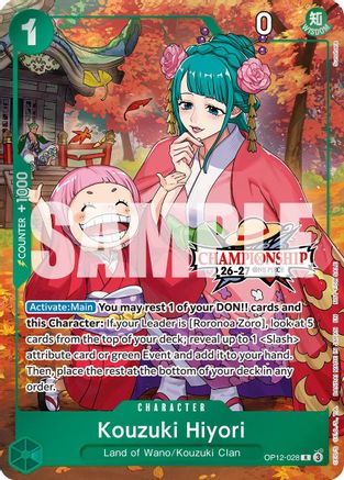 Kouzuki Hiyori (CS 26-27 Celebration Pack) (OP12-028) [One Piece Promotion Cards] Foil One Piece Single Bandai