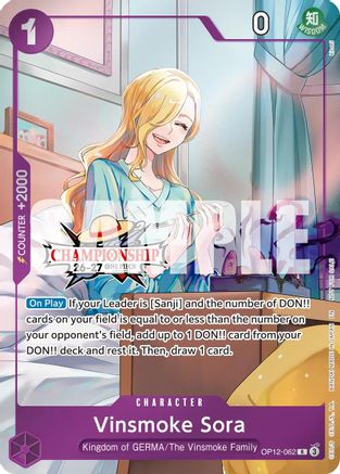 Vinsmoke Sora (CS 26-27 Celebration Pack) (OP12-062) [One Piece Promotion Cards] Foil One Piece Single Bandai