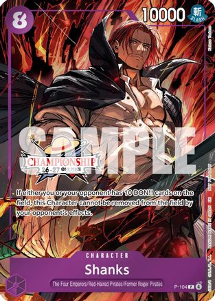 Shanks (CS 26-27 Celebration Pack) (P-104) [One Piece Promotion Cards] Foil One Piece Single Bandai