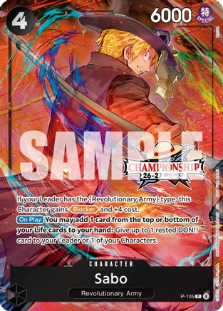 Sabo (CS 26-27 Celebration Pack) (P-105) [One Piece Promotion Cards] Foil One Piece Single Bandai