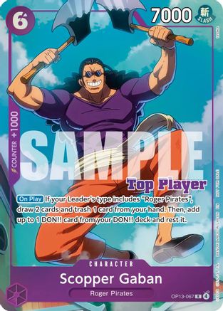 Scopper Gaban (CS 26-27 Top Player Pack Vol. 1) (OP13-067) [One Piece Promotion Cards] Foil One Piece Single Bandai