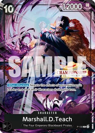 Marshall.D.Teach (CS 26-27 Event Pack Finalist Ver.) (P-100) [One Piece Promotion Cards] Foil One Piece Single Bandai