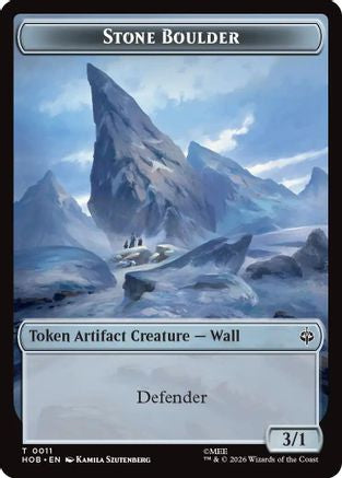 Stone Boulder // Dragon Double-Sided Token (HOB-11 // 5) [The Hobbit] MTG Single Wizards of the Coast