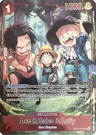 Ace & Sabo & Luffy (English Version 3rd Anniversary Set) (OP13-007)  [One Piece Promotion Cards] Foil