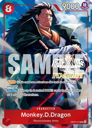 Monkey.D.Dragon (Regionals Finalist Card Set 26-27 Vol.2) (OP07-015)  [One Piece Promotion Cards] Foil