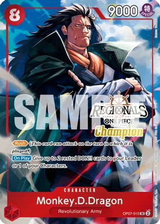 Monkey.D.Dragon (Regionals Champion Card Set 26-27 Vol.2) (OP07-015)  [One Piece Promotion Cards] Foil