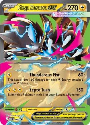 Mega Zeraora ex 89 Holofoil [ME: Mega Evolution Promo] Pokemon Single Pokémon
