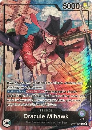 Dracule Mihawk (2026 PSA Magazine Promo) (OP14-020) [One Piece Promotion Cards] Foil One Piece Single Bandai