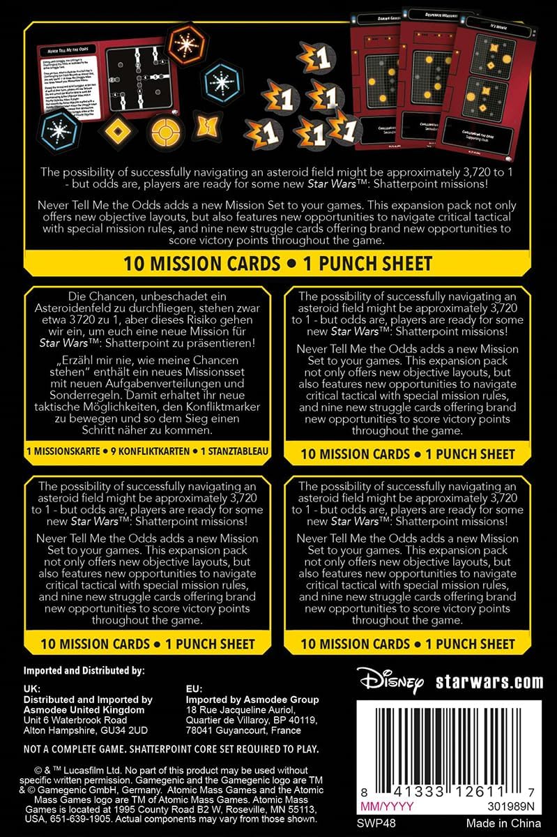 Star Wars Shatterpoint: Never Tell Me the Odds Mission Pack Star Wars: Shatterpoint Atomic Mass Games