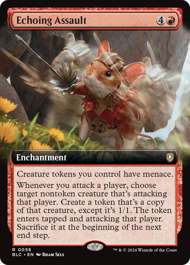 Echoing Assault (BLC-058) [Bloomburrow Commander] (Extended Art) MTG Single Wizards of the Coast
