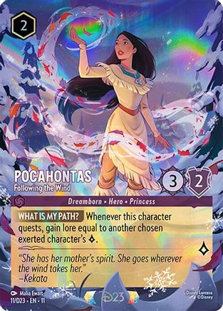 Pocahontas - Following the Wind (11) [D23 Promos] Holofoil Lorcana Single Disney