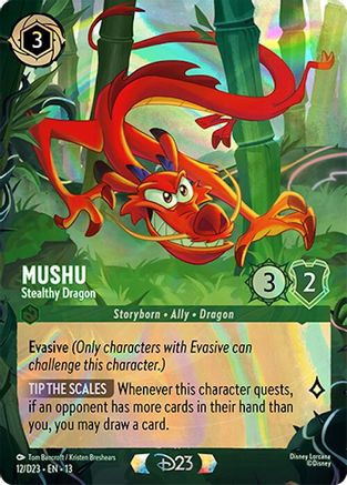 Mushu - Stealthy Dragon (12) [D23 Promos] Holofoil Lorcana Single Disney
