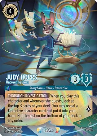 Judy Hopps - Uncovering Clues (14) [D23 Promos] Holofoil Lorcana Single Disney