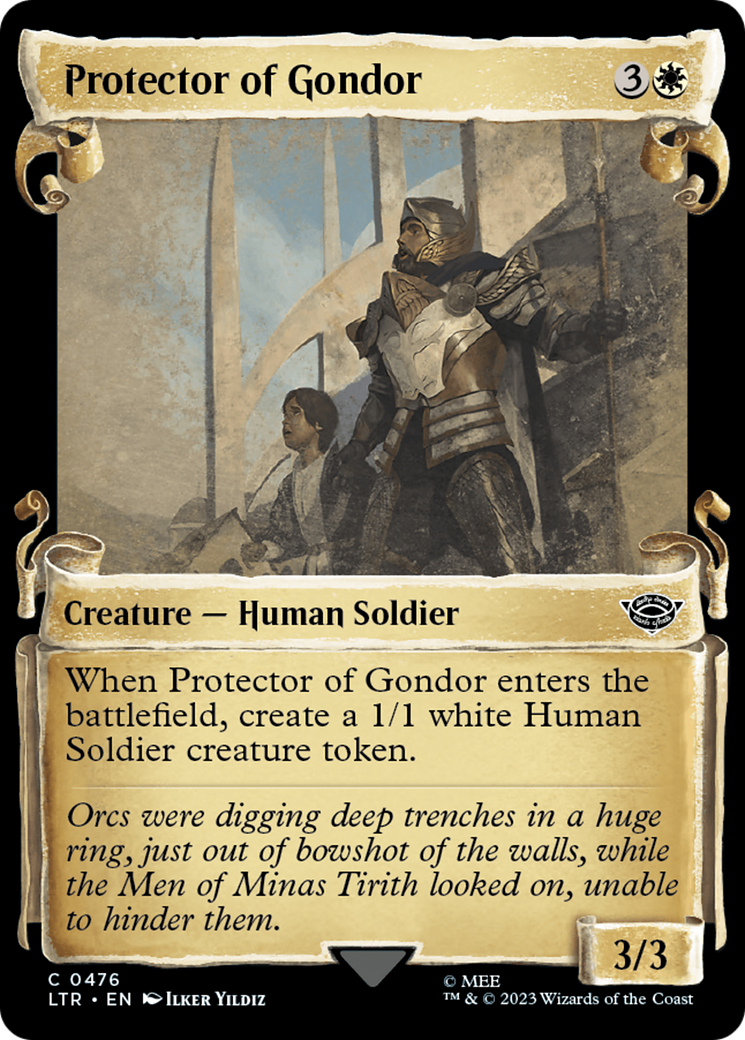 Protector of Gondor (Showcase Scrolls) (LTR-476) [The Lord of the Rings: Tales of Middle-earth] (Showcase) MTG Single Wizards of the Coast