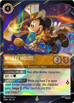 Mickey Mouse - Amber Champion (6) [Disney Lorcana Promo Cards] Holofoil Lorcana Single Disney