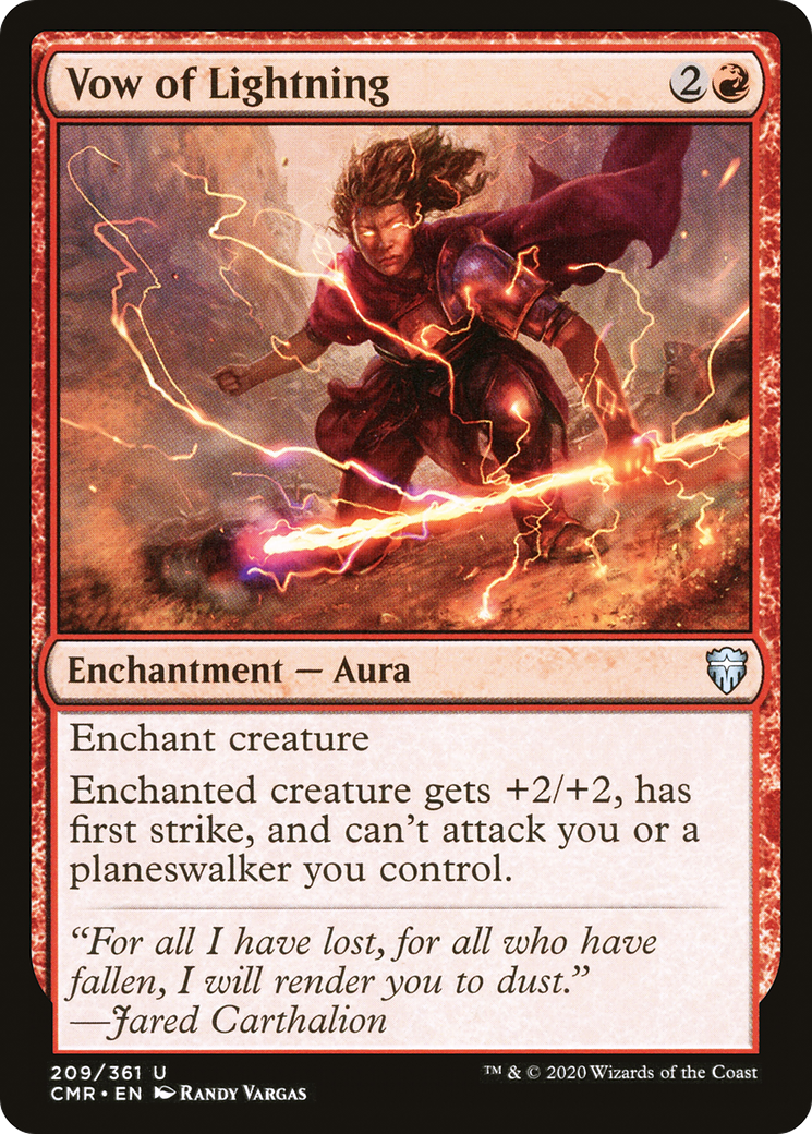 Vow of Lightning (CMR-209) [Commander Legends] MTG Single Wizards of the Coast