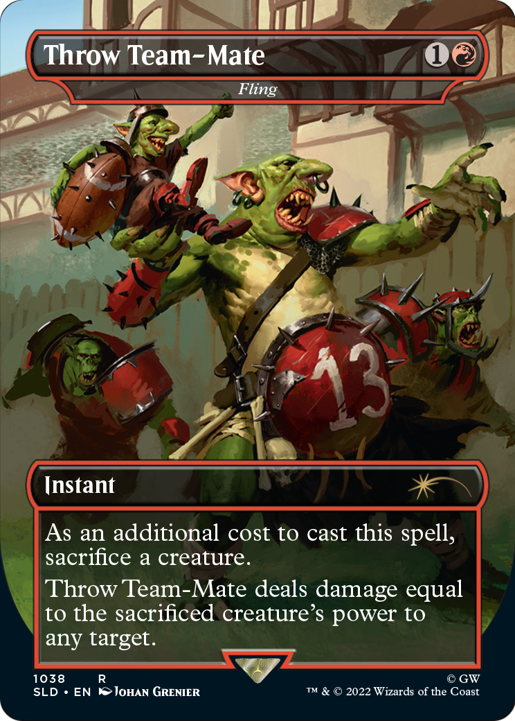 Throw Team-Mate - Fling (SLD-1038) [Secret Lair] Drop (Borderless) MTG Single Wizards of the Coast