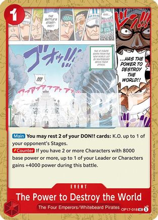 The Power to Destroy the World (OP17-018)  [The World's Strongest Warriors]