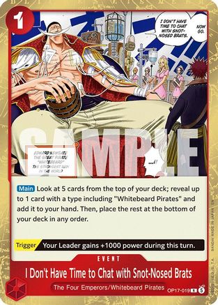 I Don't Have Time to Chat with Snot-Nosed Brats (OP17-019)  [The World's Strongest Warriors] Foil