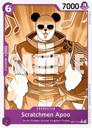 Scratchmen Apoo (Pandaman Art) (OP17-070)  [The World's Strongest Warriors] Foil