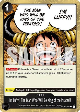 I'm Luffy!! The Man Who Will Be King of the Pirates!! (OP17-096)  [The World's Strongest Warriors] Foil