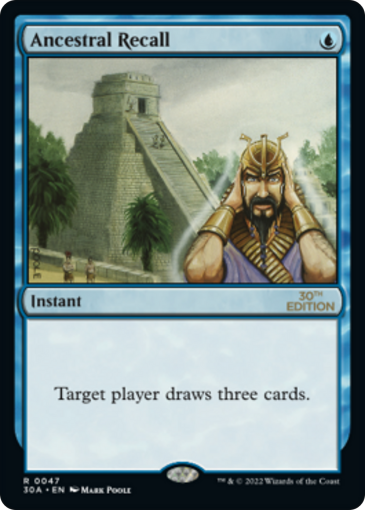 Ancestral Recall (30A-047) [30th Anniversary Edition] MTG Single Wizards of the Coast