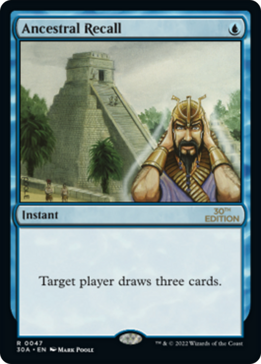 Ancestral Recall (30A-047) [30th Anniversary Edition] MTG Single Wizards of the Coast