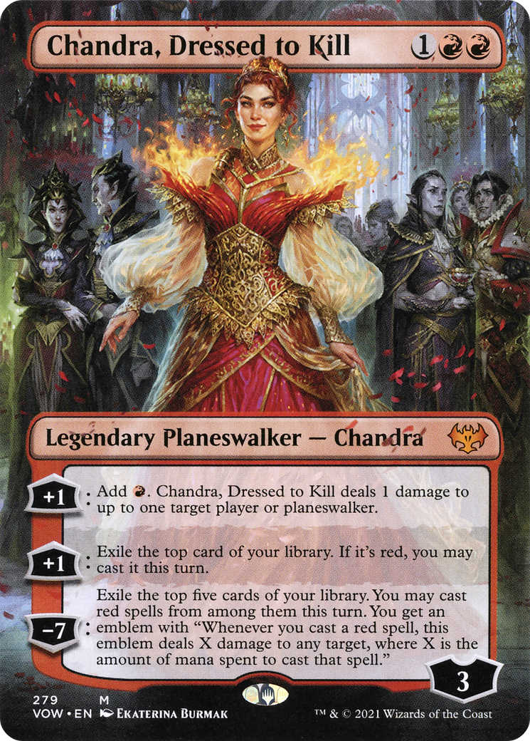 Chandra, Dressed to Kill (VOW-279) [Innistrad: Crimson Vow] (Borderless) Foil MTG Single Wizards of the Coast