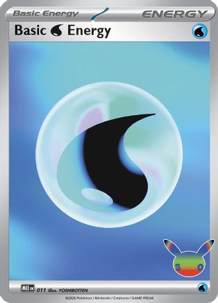 Basic Water Energy (30th Celebration) 11 Holofoil [MEE: Mega Evolution Energies] Pokemon Single Pokémon