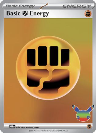 Basic Fighting Energy (30th Celebration) 14 Holofoil [MEE: Mega Evolution Energies] Pokemon Single Pokémon