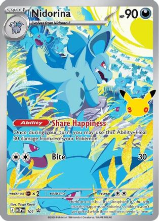 Nidorina (30th Celebration) 101 Holofoil [ME: Mega Evolution Promo]