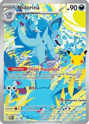 Nidorina (30th Celebration) (Pokemon Center Exclusive) 101 Holofoil [ME: Mega Evolution Promo]