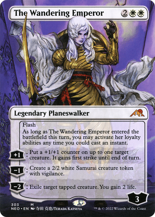 The Wandering Emperor (NEO-303) [Kamigawa: Neon Dynasty] (Borderless) MTG Single Wizards of the Coast