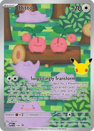 Ditto (30th Celebration) 106 Holofoil [ME: Mega Evolution Promo] Pokemon Single Pokémon