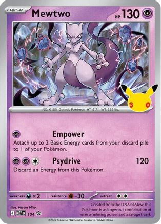 Mewtwo (30th Celebration) 104 Holofoil [ME: Mega Evolution Promo]