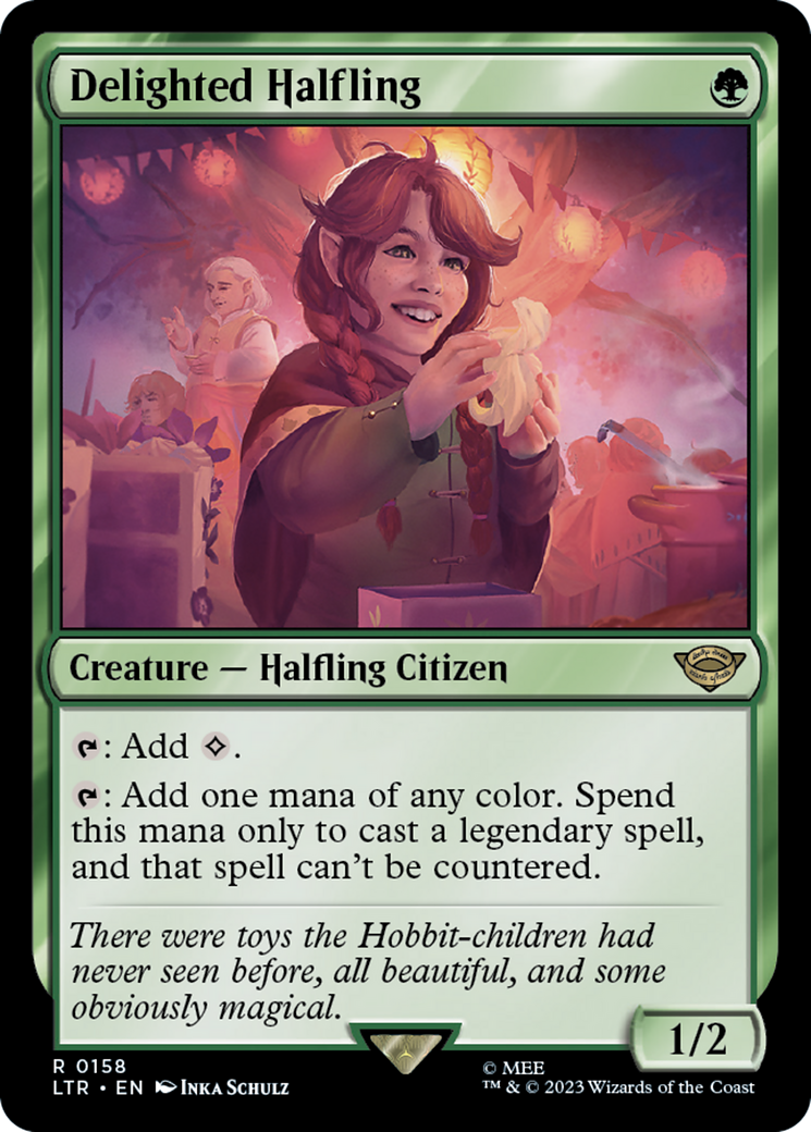 Delighted Halfling (LTR-158) [The Lord of the Rings: Tales of Middle-earth] Foil MTG Single Wizards of the Coast