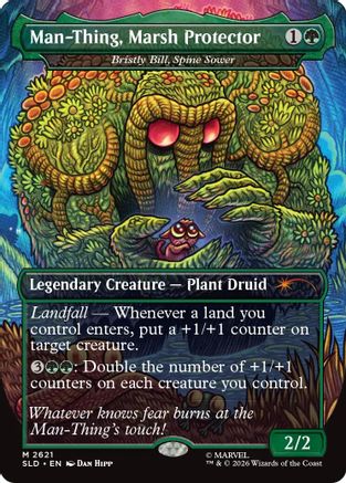 Man-Thing, Marsh Protector - Bristly Bill, Spine Sower (SLD-2621) [Secret Lair Drop Series] Foil MTG Single Wizards of the Coast