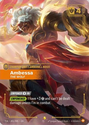 Ambessa, The Wolf (T1 Worlds Champion Player Bundle) (T1A 001/005) [Riftbound Promotional Cards] Foil Riftbound Singles Riot Games