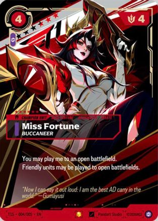 Miss Fortune, Buccaneer (T1 Worlds Champion Signature Edition Bundle) (T1S 004/005) [Riftbound Promotional Cards] Foil Riftbound Singles Riot Games