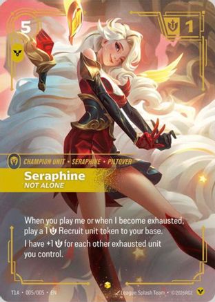 Seraphine, Not Alone (T1 Worlds Champion Player Bundle) (T1A 005/005) [Riftbound Promotional Cards] Foil Riftbound Singles Riot Games