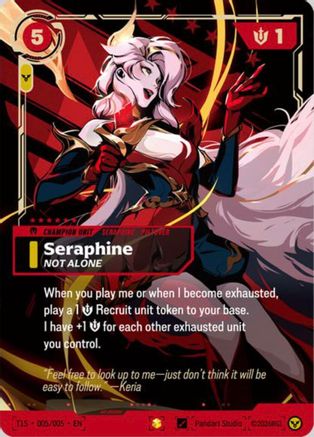 Seraphine, Not Alone (T1 Worlds Champion Signature Edition Bundle) (T1S 005/005) [Riftbound Promotional Cards] Foil Riftbound Singles Riot Games