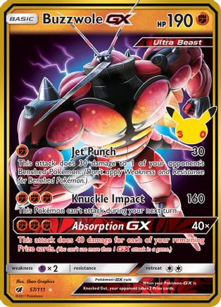Buzzwole GX 57 Holofoil [ME: 30th Celebration Classic Collection] Pokemon Single Pokémon