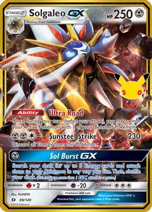 Solgaleo GX 89 Holofoil [ME: 30th Celebration Classic Collection] Pokemon Single Pokémon