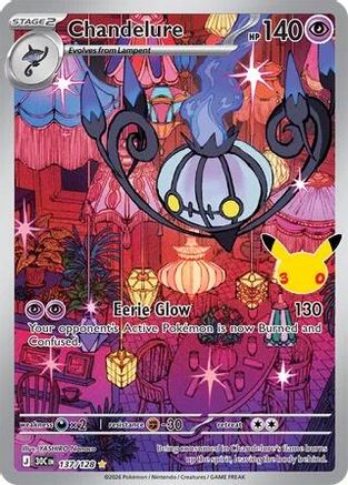 Chandelure 137/128 Holofoil [ME: 30th Celebration] Pokemon Single Pokémon