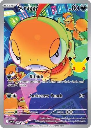 Scraggy 140/128 Holofoil [ME: 30th Celebration] Pokemon Single Pokémon